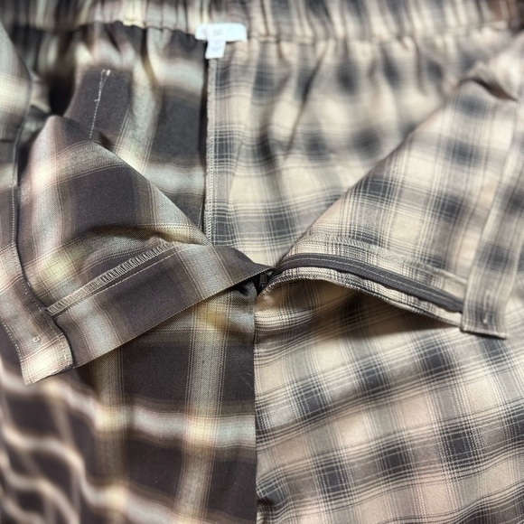 New BP. Plaid Mix Wide Legs Pants in Brown Ombré Plaid Combo - Picture 11 of 14